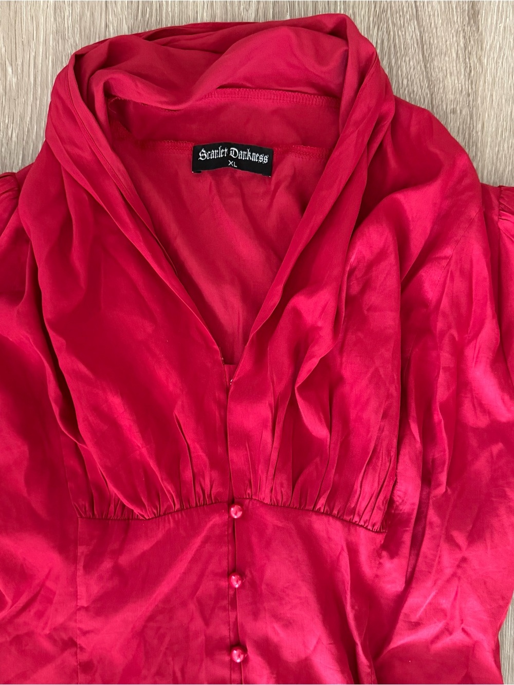 Scarlet Darkness red victorean peasant blouse sz XL - Picture 4 of 8